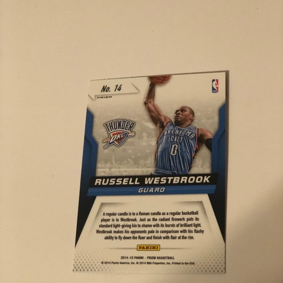 2014 Panini Prizm Fireworks Russell Westbrook - Picture 2 of 2